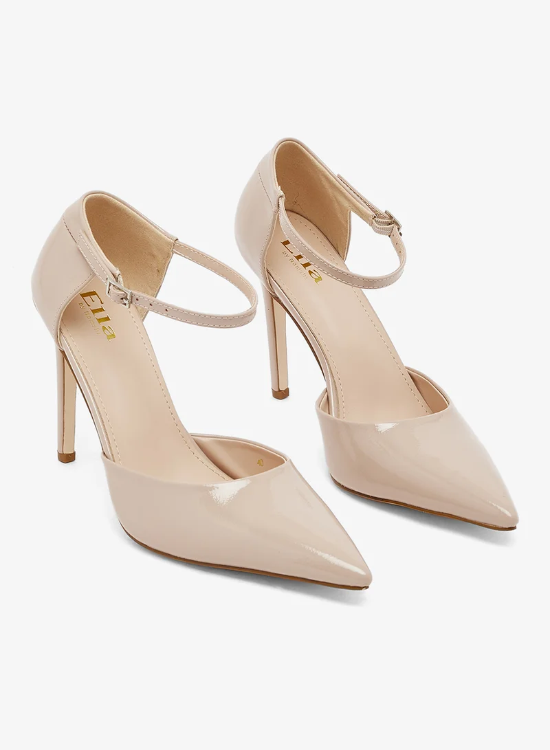 ELLA Beige High Heel Pumps With Strap for Women | Best Price UAE