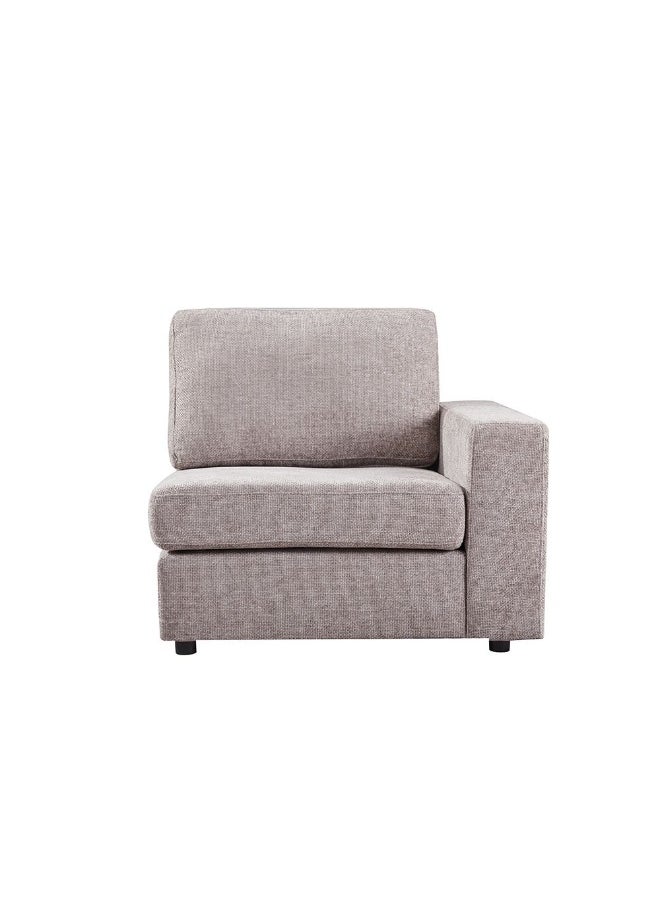 DANUBE HOME Odum 1 Seater Fabric Sofa With Right Arm Modern Design Single Seater Accent Chair Comfortable Living Room Furniture L103Xw99Xh90Cm - Brown  - Image 5