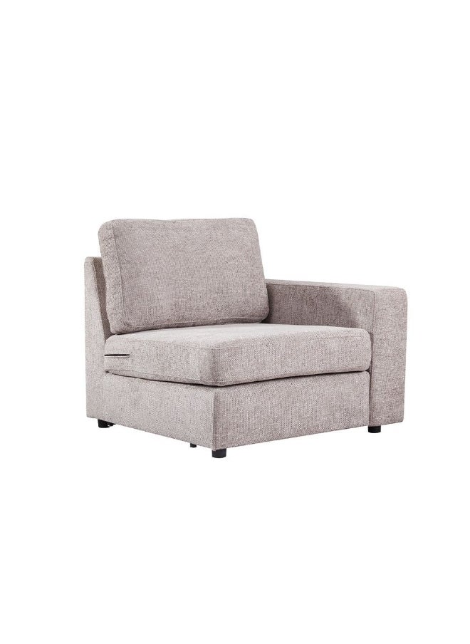 DANUBE HOME Odum 1 Seater Fabric Sofa With Right Arm Modern Design Single Seater Accent Chair Comfortable Living Room Furniture L103Xw99Xh90Cm - Brown  - Image 2