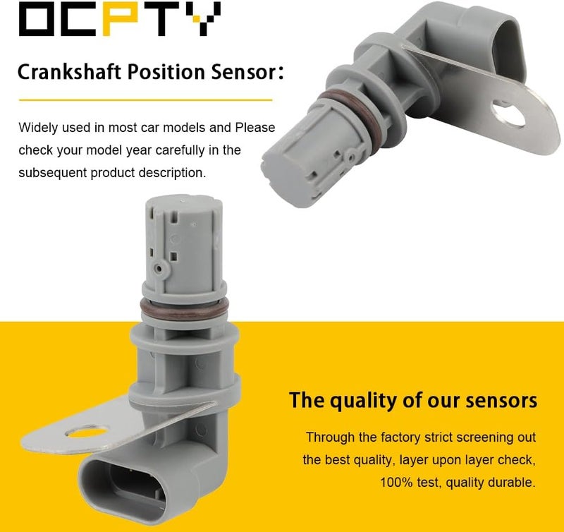 OCPTY Engine Crankshaft Position Sensor Fit for 2007-2013 for Chevy Silverado 1500 Tahoe Avalanche Suburban Express for GMC Sierra Yukon Savana for Cadillac Escalade ESV EXT Replaces 12585546,PC552 - Image 2