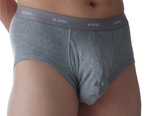 MSPEC Men's Briefs 3D-Crotch Breathable/Comfortable MS-05 Grey-moku XL - Image 2