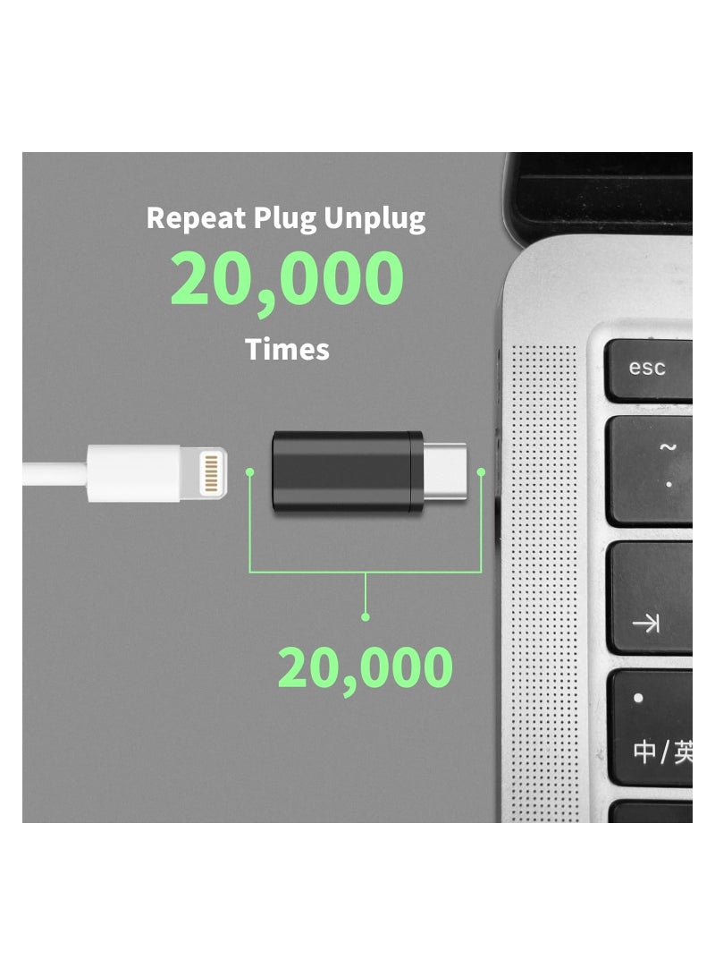 4-Pack Lightning Female to USB-C Male Adapter - Compatible with iPhone 15/15 Pro/15 Pro Max/15 Plus, iPad Air, Google Pixel for Charging and Data Transfer. - Image 4