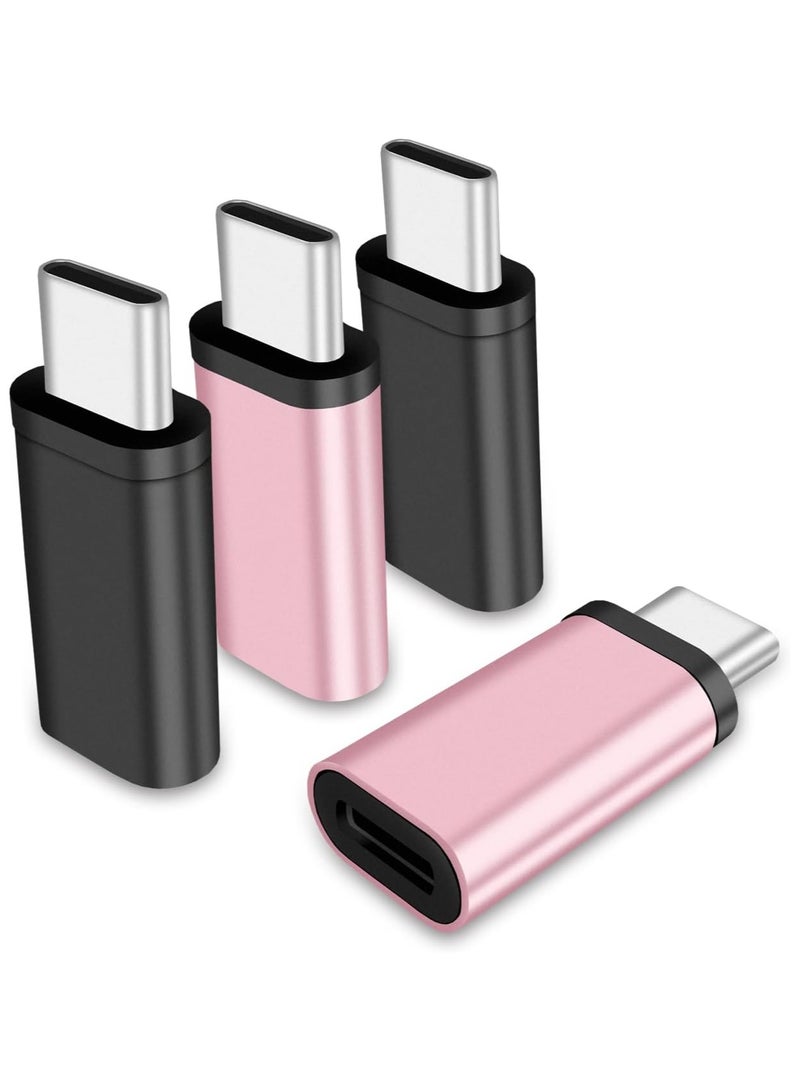 4-Pack Lightning Female to USB-C Male Adapter - Compatible with iPhone 15/15 Pro/15 Pro Max/15 Plus, iPad Air, Google Pixel for Charging and Data Transfer. - Image 1