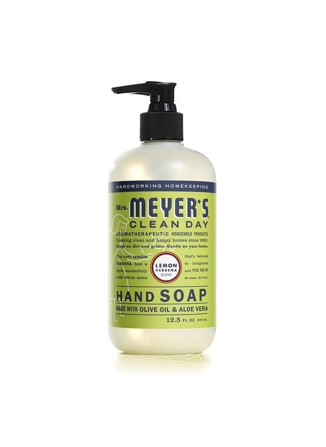Mrs. Meyer's Clean Day Mrs. Meyer's Hand Soap, Made with Essential Oils, Biodegradable Formula, Lemon Verbena, 12.5 Fl. Oz - Pack of 6  - Image 1