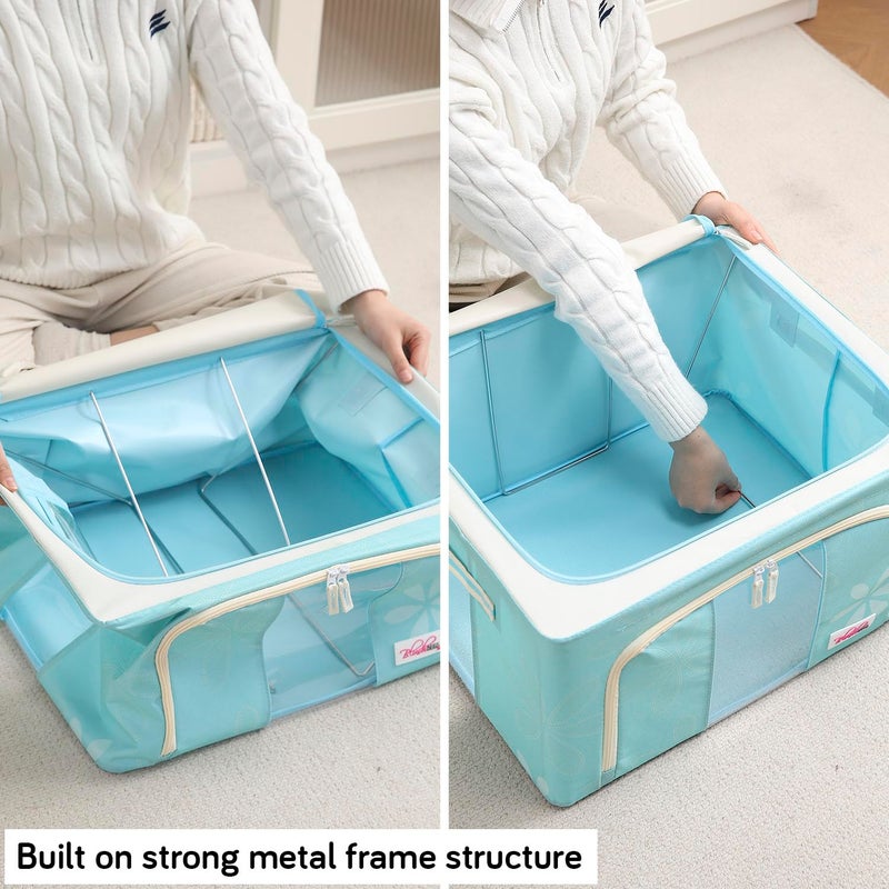 BlushBees Living Box Storage Boxes for Clothes Shirts Saree Cover BLUE 24 Ltr Pack of 1 AR482 - Image 3