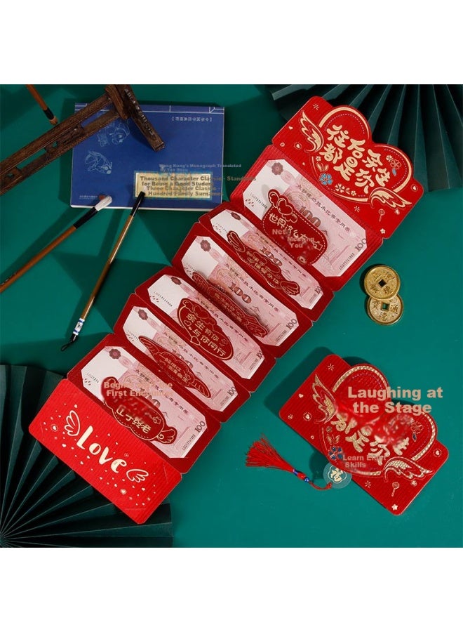 Extreme Space Red Packet Folding Creative Birthday Gift 6-card Slot 3d Red Packet Confession Artifact With Envelope For The Rest Of Your Life - Image 2