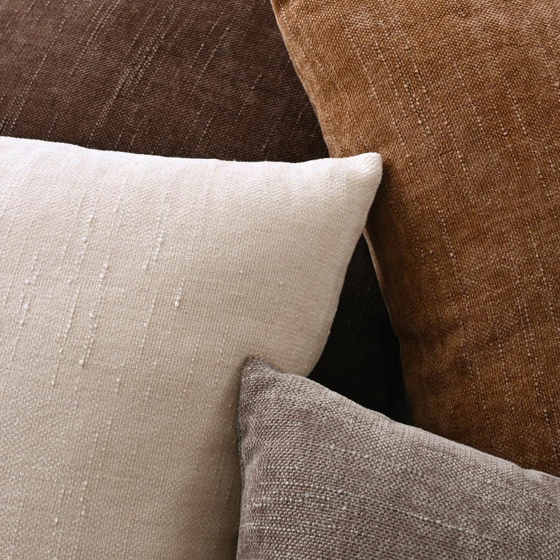 Cozoomy Set of 4 Soft Textured Decorative Throw Pillow Covers 20x20 Inch Cozy Farmhouse Cushion Cover Square Accent Pillow Cases for Bed Couch Sofa Living Room, Beige Taupe Brown - Image 5