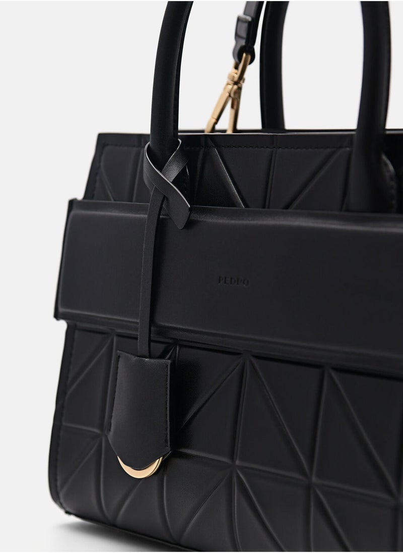 Pedro - PEDRO Studio Bella Leather Handbag in Pixel Satchel Crossbody Bag Shoulder Bag - Image 1