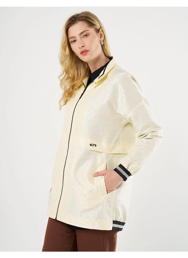 Kayra Textured Zip-Up Jacket - Light Yellow