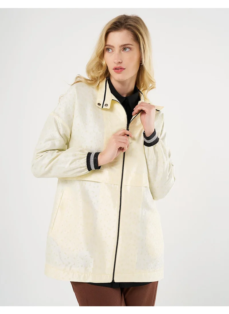 Kayra Textured Zip-Up Jacket - Light Yellow