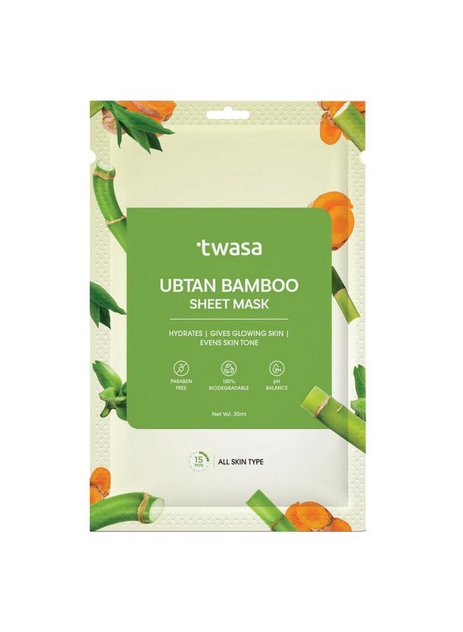 Twasa Ubtan Bamboo Face Sheeet Mask For Fairness, Hydrating, Tanning & Glowing Skin with Bamboo, Turmeric & Saffron Extract | Tan Removal Face Pack For All Skin Type - Image 1
