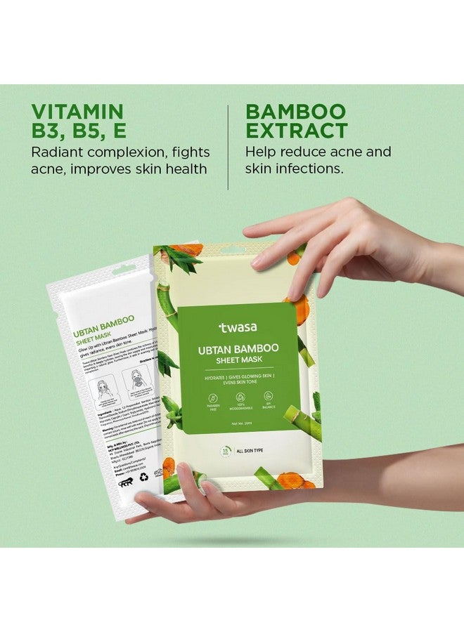 Twasa Ubtan Bamboo Face Sheeet Mask For Fairness, Hydrating, Tanning & Glowing Skin with Bamboo, Turmeric & Saffron Extract | Tan Removal Face Pack For All Skin Type - Image 2