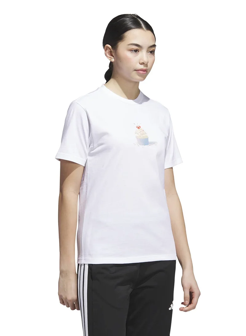 Adidas  Seasonal Essential Cupcake Graphic T-Shirt for Women | Best Price UAE