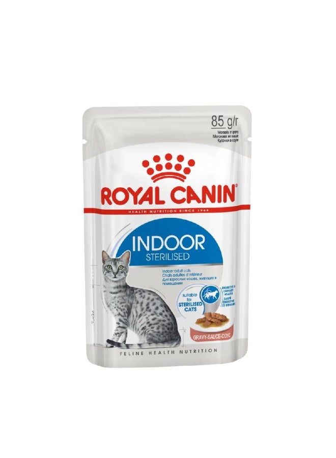 ROYAL CANIN Feline Health Nutrition Indoor Gravy (WET FOOD - Pouches) 12x85g - Image 2