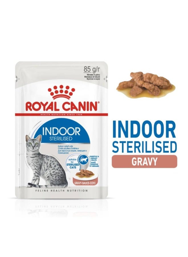 ROYAL CANIN Feline Health Nutrition Indoor Gravy (WET FOOD - Pouches) 12x85g - Image 1