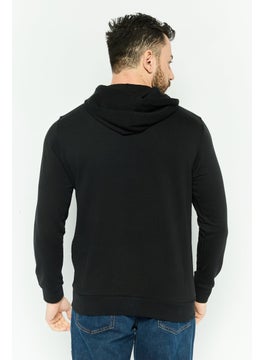 Gazzarrini Men Hooded Brand Logo Long Sleeves Hoodie, Black  - Image 4
