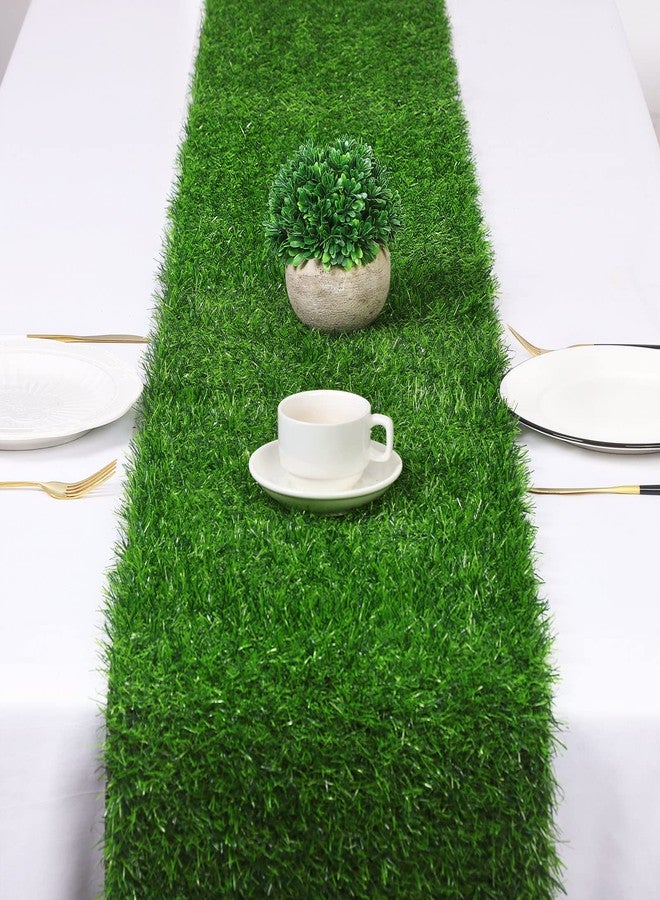 TURSTIN Artificial Grass Table Runners 12 x 108 Inch Green Grass Tabletop Synthetic Grass Carpet Rug Table Decorations for Spring Summer, Wedding, Birthday Party Decor - Image 4
