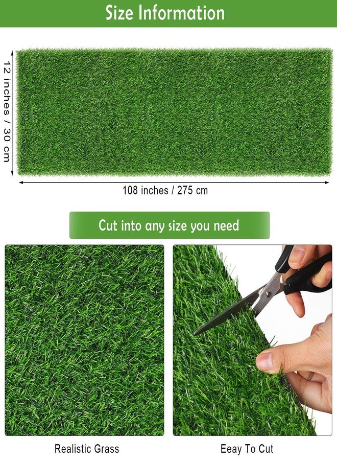 TURSTIN Artificial Grass Table Runners 12 x 108 Inch Green Grass Tabletop Synthetic Grass Carpet Rug Table Decorations for Spring Summer, Wedding, Birthday Party Decor - Image 2