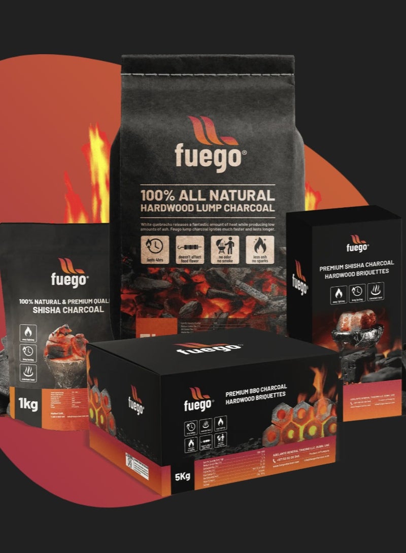 Fuego 10KG BBQ Natural Hardwood Briquettes Charcoal - Image 3