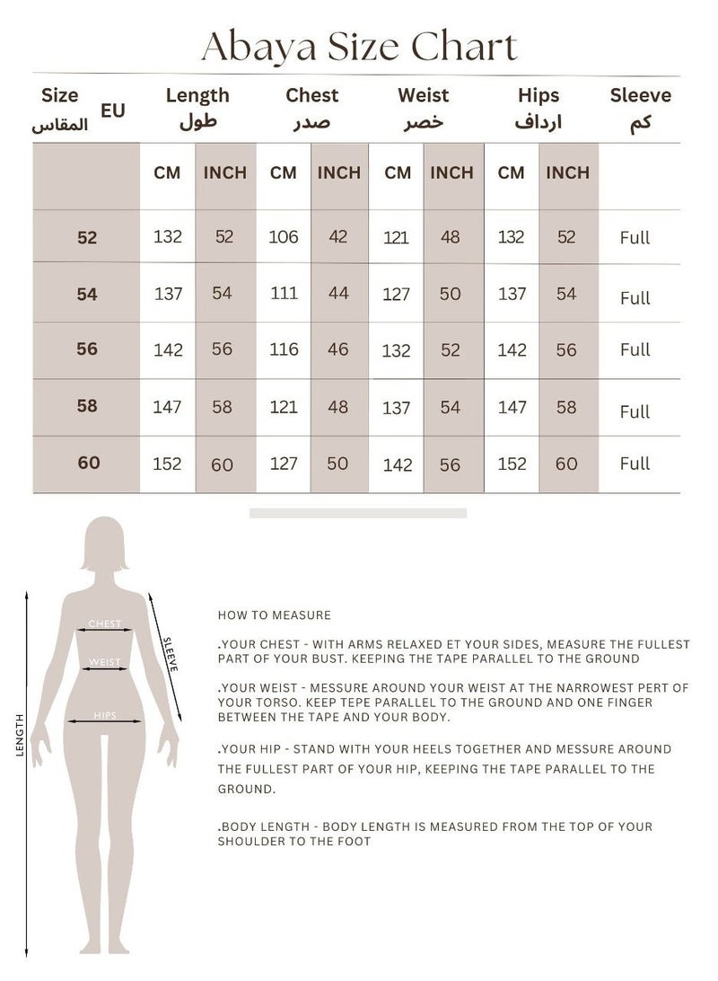 اكسا عباية نقوش ورود حديقة ازرق - Image 4
