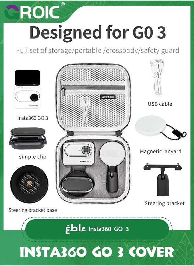 GROIC Carrying Case for Insta360 GO 3 Action, Portable Protective Storage Bag, Hard Shell Protective Case for Insta360 GO 3 Action Camera Accessories Combo  - Image 3