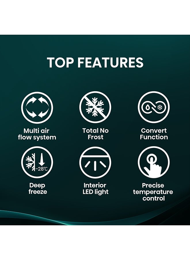 Hisense FT5K400SBFE Gross Capacity 400L Net Capacity 310L , Durabale Inverter, Frost Free, Metal Cooling Fridge/Freezer 400 L FT5K400SBFE black - Image 3