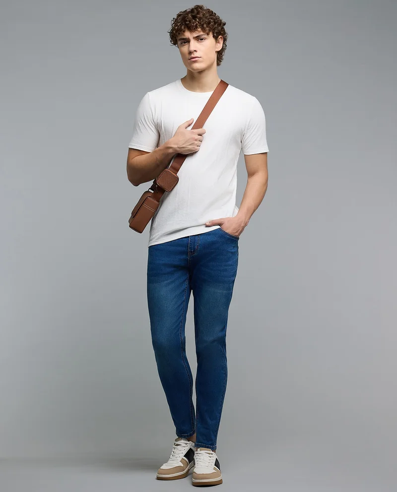 أر أند بي Faded Slim Fit Jeans with Button Closure