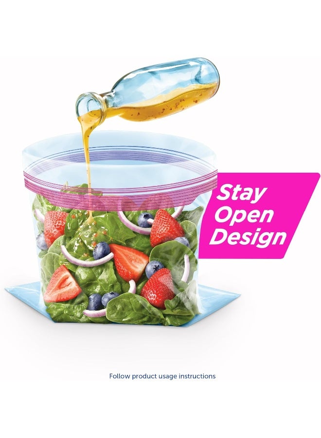 Ziploc Gallon Food Storage Bags, New Stay Open Design with Stand-Up Bottom, Easy to Fill, 75 Count - Image 2