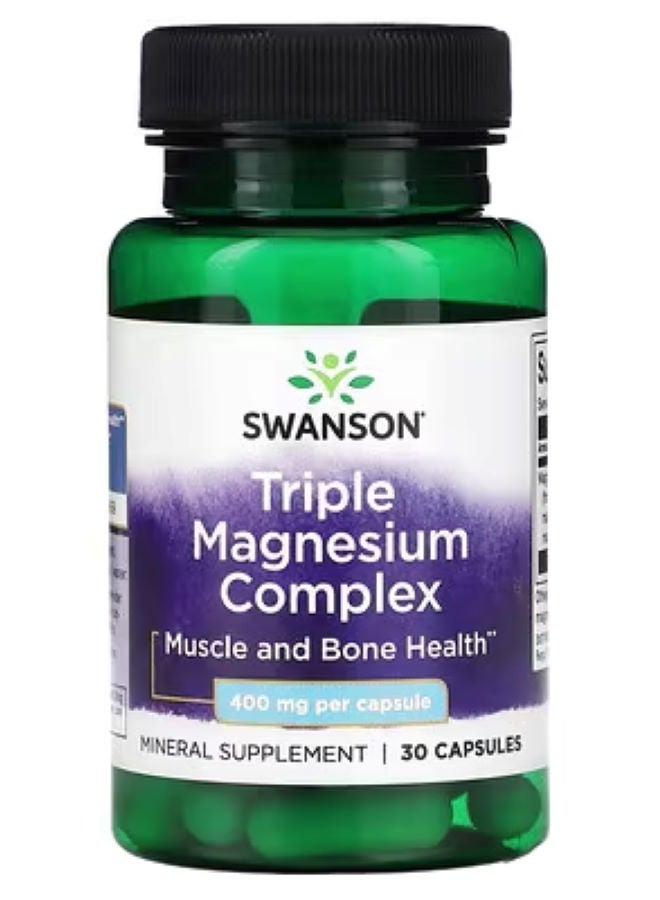SWANSON Triple Magnesium Complex 400mg 30 Capsules 