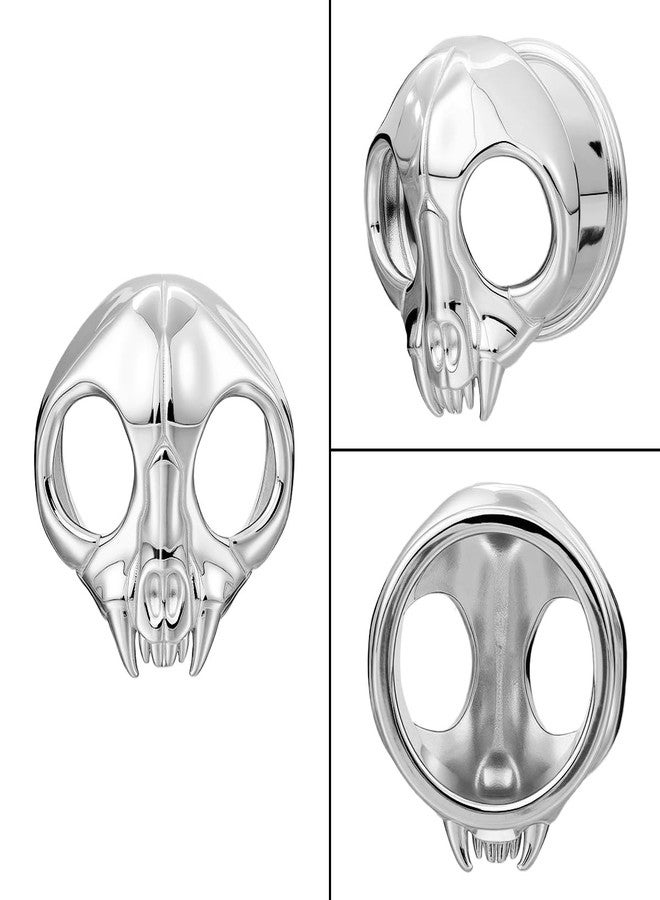 ERKUOO 3D Skull Ear Tunnels Gothic Horror Ear Gauges Saddle Plugs for Stretching Ear Lobe Stretchers Punk Plugs Expander Jewelry for Women Men 2G to 1 Inch - Image 3