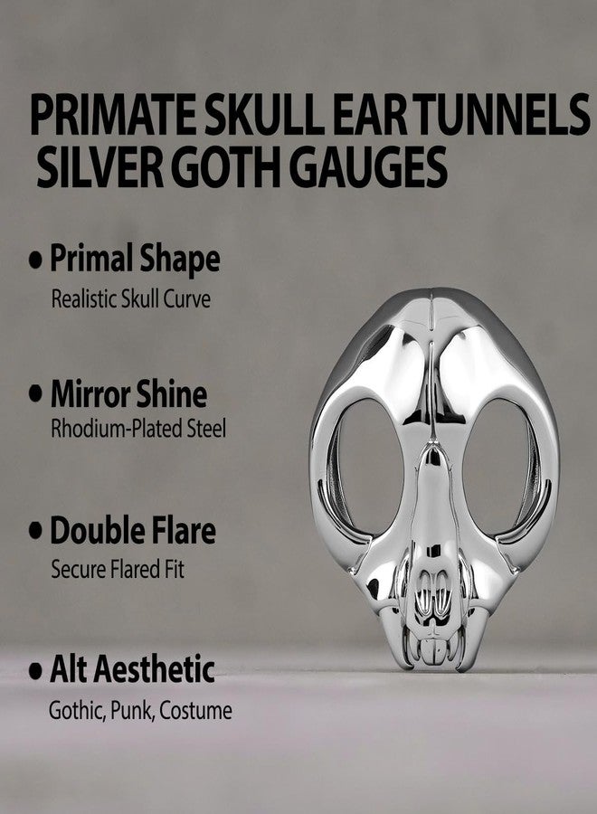 ERKUOO 3D Skull Ear Tunnels Gothic Horror Ear Gauges Saddle Plugs for Stretching Ear Lobe Stretchers Punk Plugs Expander Jewelry for Women Men 2G to 1 Inch - Image 2