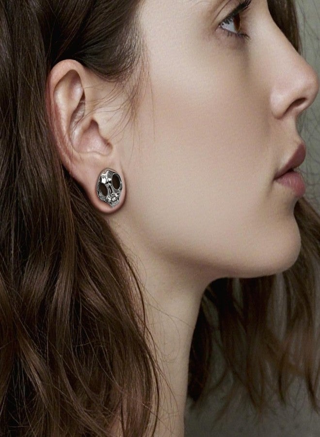 ERKUOO 3D Skull Ear Tunnels Gothic Horror Ear Gauges Saddle Plugs for Stretching Ear Lobe Stretchers Punk Plugs Expander Jewelry for Women Men 2G to 1 Inch - Image 5