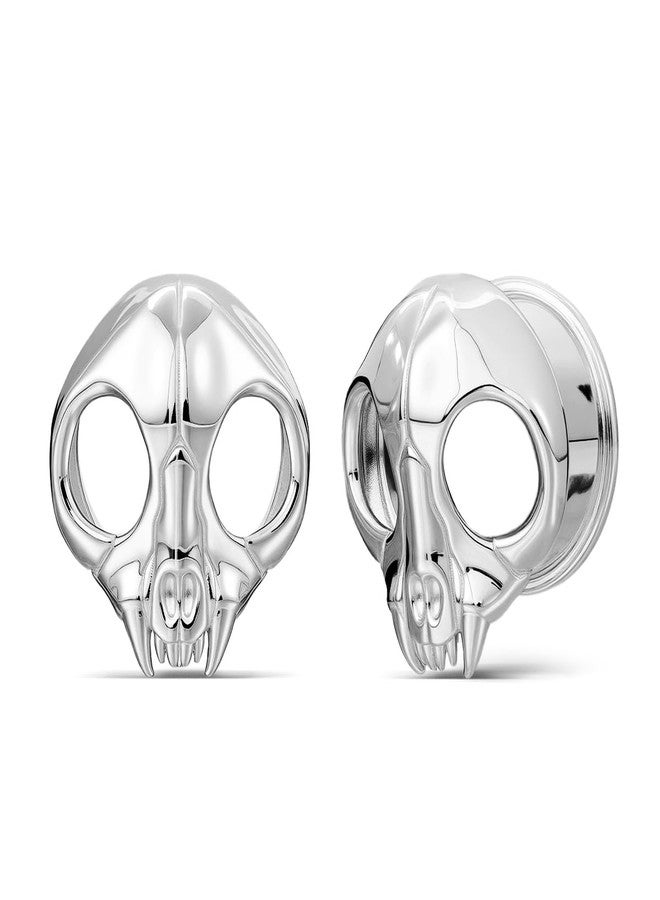 ERKUOO 3D Skull Ear Tunnels Gothic Horror Ear Gauges Saddle Plugs for Stretching Ear Lobe Stretchers Punk Plugs Expander Jewelry for Women Men 2G to 1 Inch - Image 1