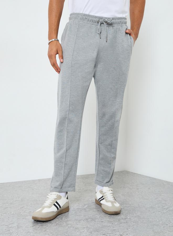 Styli Men Grey Joggers with Drawstring Waist - Image 1