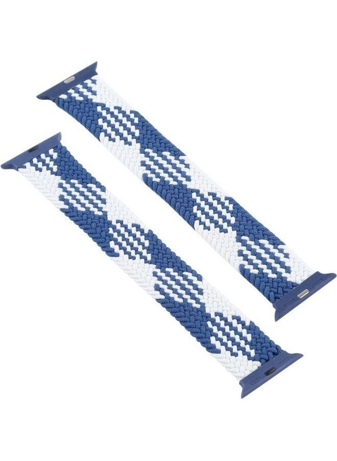 NIBEMINENT - Replacement Watchbands For Apple Watch Series 7 41mm/6 & SE 5 4 40mm/3 2 1 38mm Checkered Blue White - Image 1