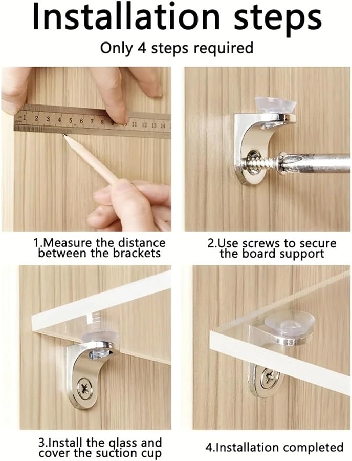 Glass Shelf Brackets Metal Suction Cup Mounting Bracket For Furniture Walls Home And Office Use 100pcs - Image 4