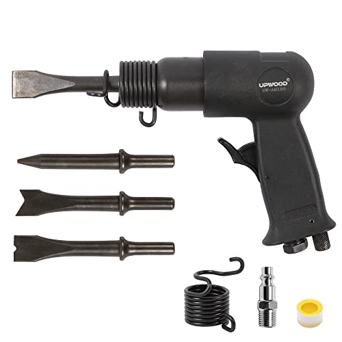 UPWOOD UWAH150 Short Barrel Air Hammer Kit with Quick Change Retainer and 4 Chisels 158 Inch Stroke 4500 BPM Light weight - Image 1