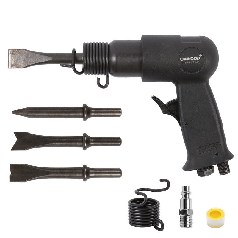 UPWOOD UWAH150 Short Barrel Air Hammer Kit with Quick Change Retainer and 4 Chisels 158 Inch Stroke 4500 BPM Light weight - Image 2