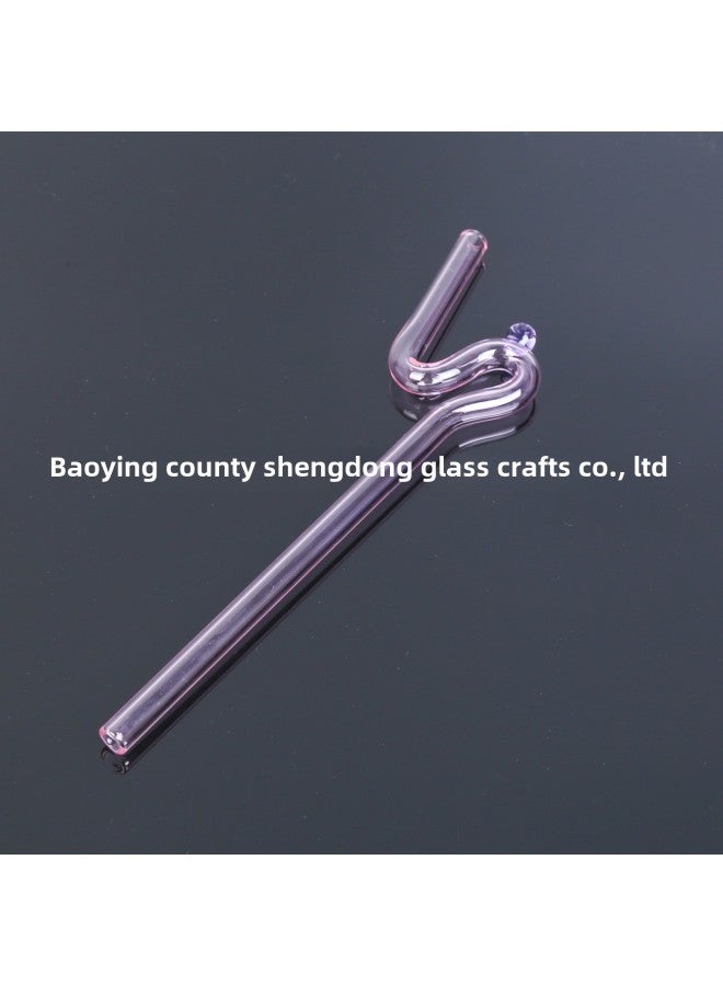 Creative Colorful Glass Straws Twisted Coffee Stirring Rod Children's Juice Beverage Straws Glass Kitchen Utensils-Color:Style 6-Specifications:20cm Long  - Image 1