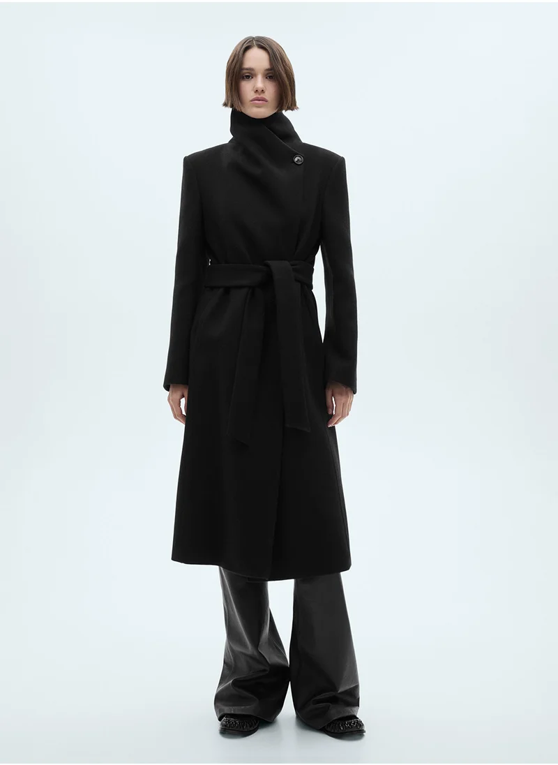 MANGO Sirenita Belted Breasted Coat
