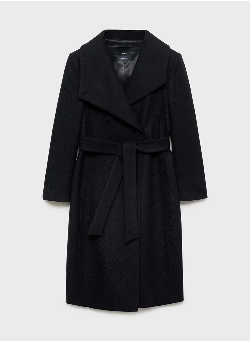 MANGO Sirenita Belted Breasted Coat