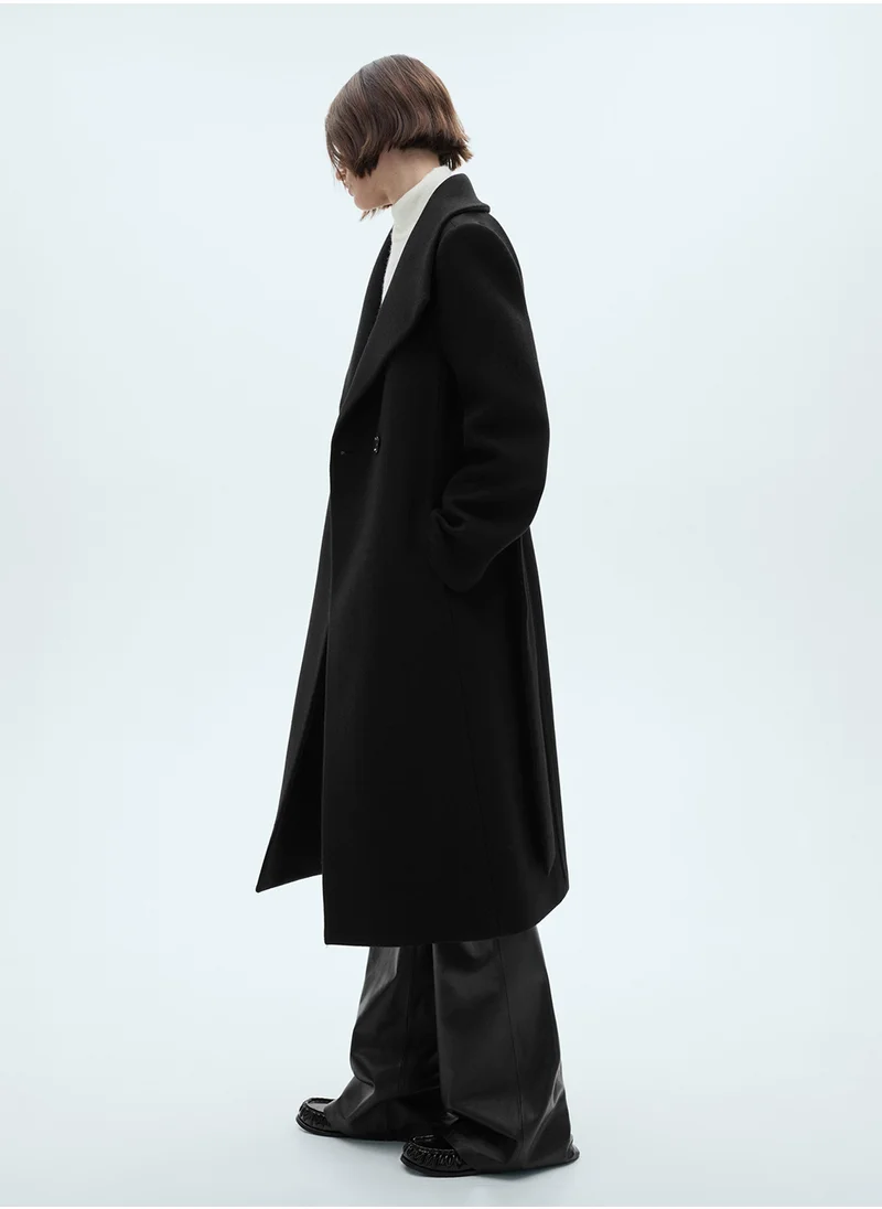 MANGO Sirenita Belted Breasted Coat