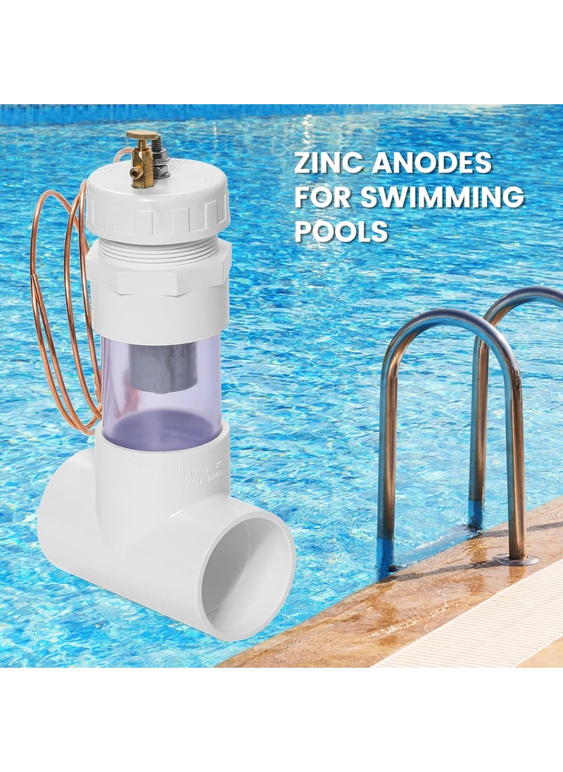 briidea briidea New Install 2 Inline Zinc Anodes for Saltwater Pools White  - Image 5