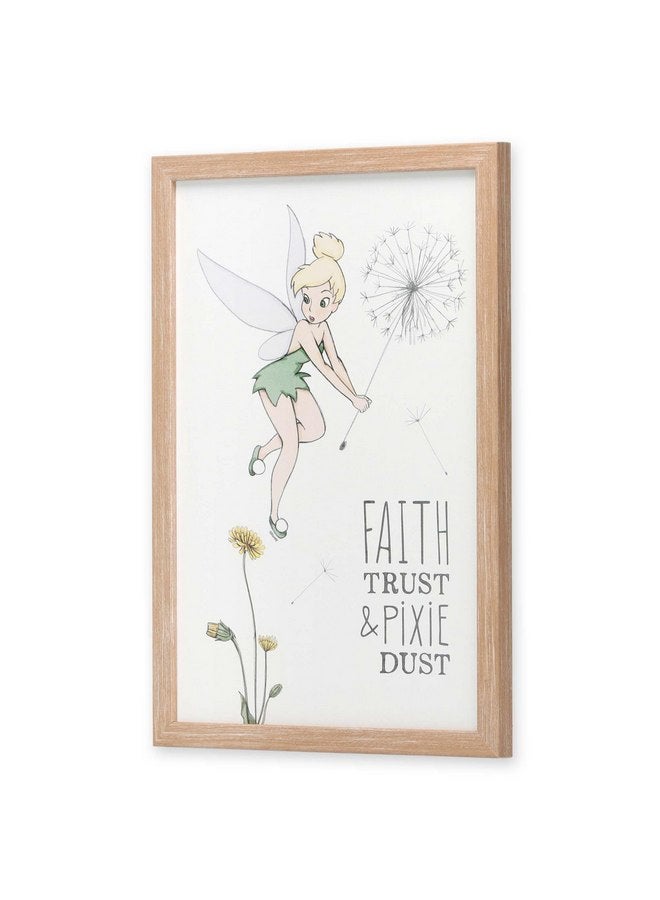 أوبن رود براندز ديكور حائط خشبي مؤطر من ديزني بيتر بان تينكر بيل الإيمان والثقة وبيكسي داست - صورة تينكر بيل لطيفة لغرفة النوم أو ديكور المنزل - Image 2