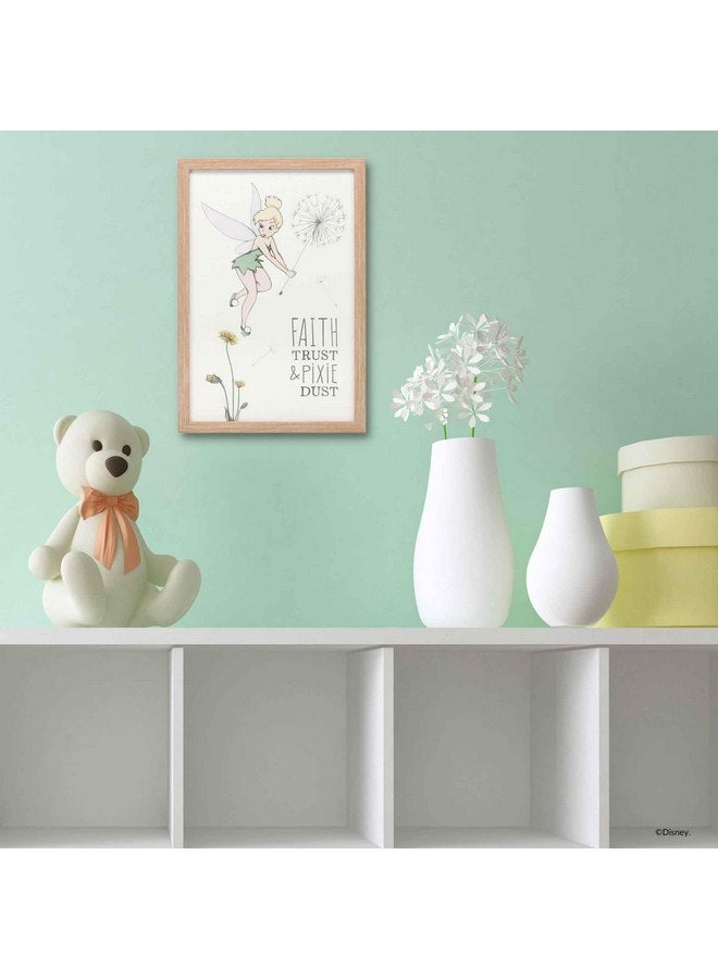أوبن رود براندز ديكور حائط خشبي مؤطر من ديزني بيتر بان تينكر بيل الإيمان والثقة وبيكسي داست - صورة تينكر بيل لطيفة لغرفة النوم أو ديكور المنزل - Image 4