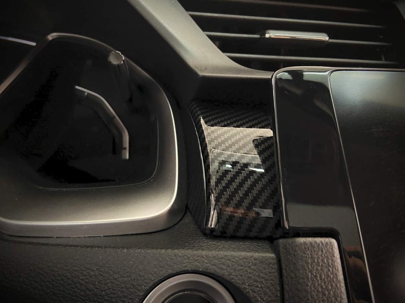 GZXinWei Carbon Fiber Grain Interior Center Control Dashboard Stripe Cover Trim Panel for Honda 10th Gen Civic 2016 2017 2018 2019 2020 2021 - Image 3