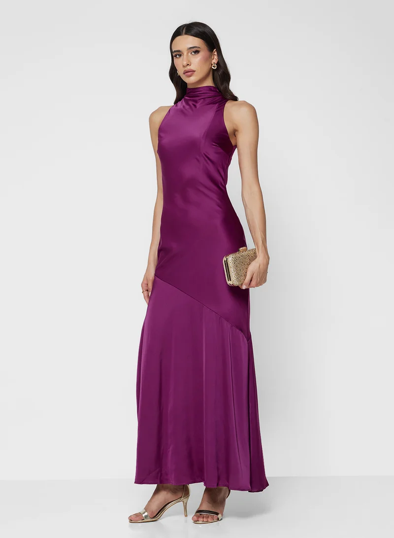 TFNC Side Slit Maxi Dress with Back Bow