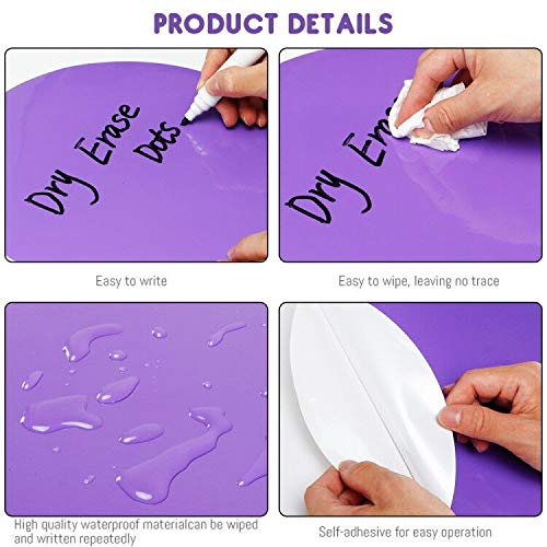 KLOLKUTTA Dry Erase Dots Circles Colorful Circles Whiteboard Marker Removable Vinyl Dot Stickers for School Classroom Teachers Students Table & Desk, 10 Colors 11.02 Inches (20 Pack) - Image 2