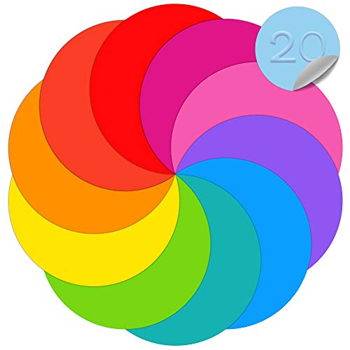 KLOLKUTTA Dry Erase Dots Circles Colorful Circles Whiteboard Marker Removable Vinyl Dot Stickers for School Classroom Teachers Students Table & Desk, 10 Colors 11.02 Inches (20 Pack) - Image 5