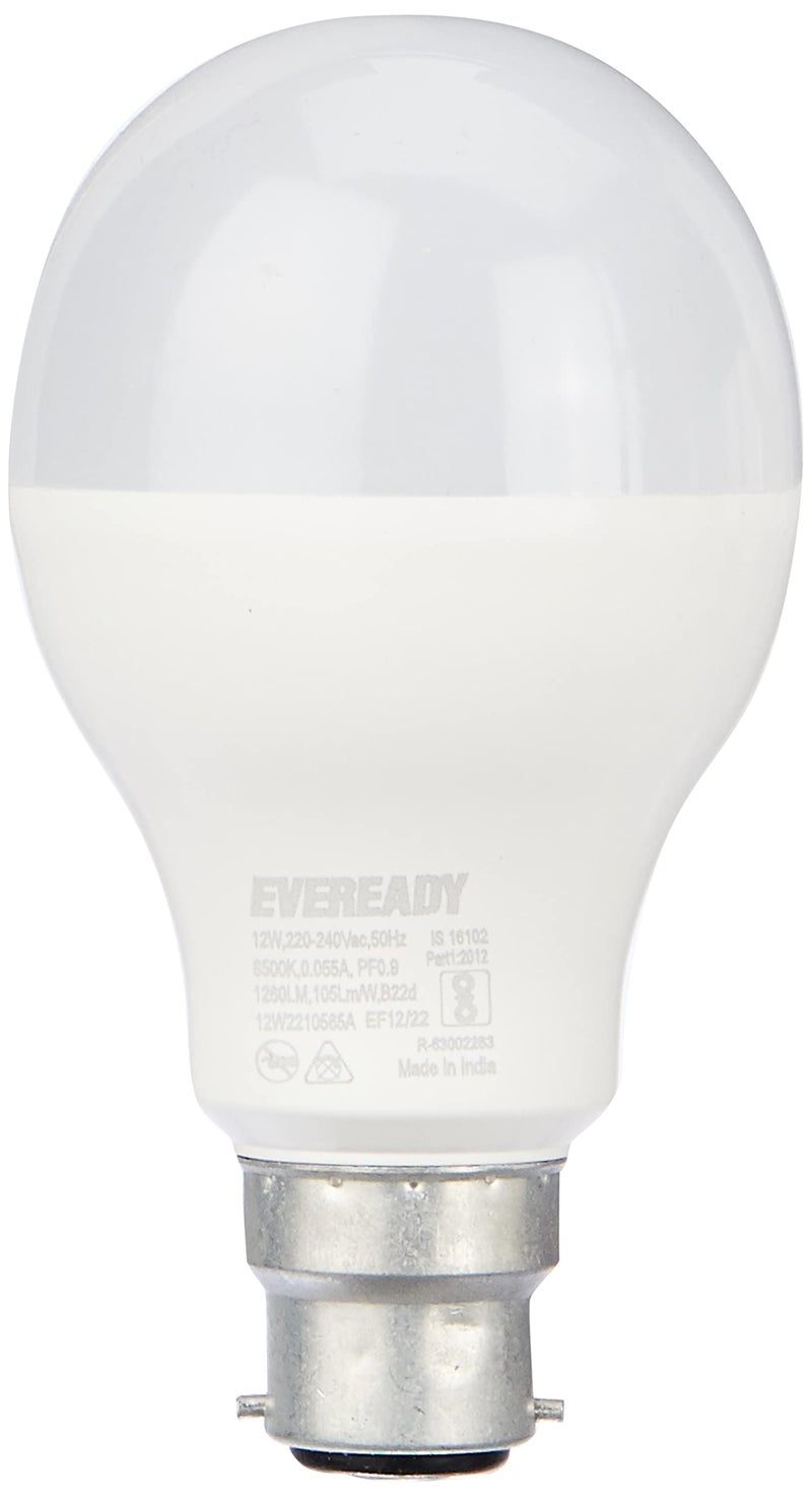 Eveready 12W LED Bulb, Cool White Day Light (6500K), B22 Base, Energy-Efficient, 4kV Surge Protection, Long-Lasting Durability, Pack of 10 - Image 4